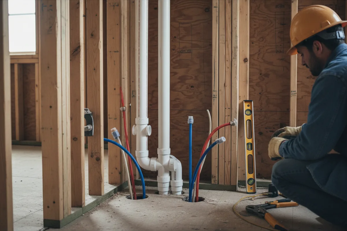 Drain and supply rough-in during Drain Cleaning in Greenwood Lake